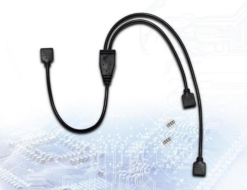 RGB Splitter Inter-Tech 88885465, 4-pin la 2x 4-pin (Negru)