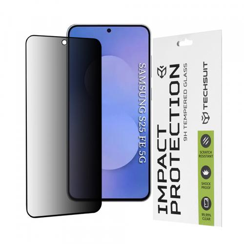Folie de protectie Ecran Privacy Techsuit pentru Samsung Galaxy S25 FE, Sticla Securizata, Full Glue, 111D