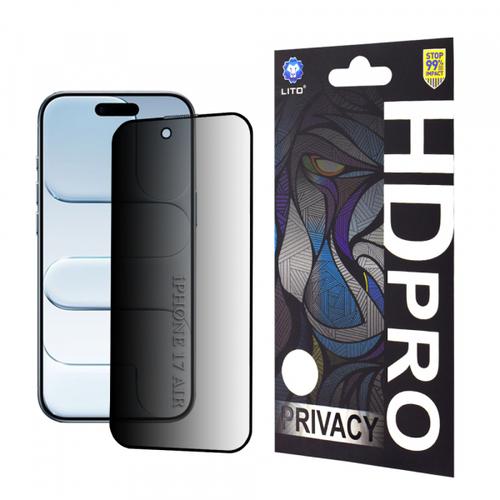 Folie de protectie Ecran Privacy Lito HD Pro pentru Apple iPhone Air, Sticla Securizata, Full Glue