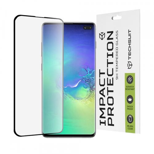 Folie de protectie Ecran Techsuit pentru Samsung Galaxy S10+ G975, Sticla Securizata, Full Glue, 111D