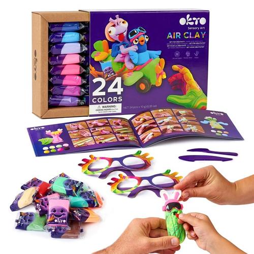 Set de Creatie Air Clay Okto, 24 culori