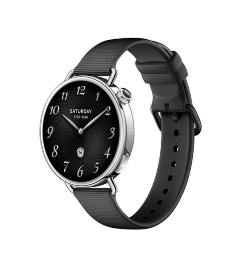 Smartwatch Xiaomi Watch S4 41mm, Ecran AMOLED 1.32inch, Bluetooth, GPS, NFC, HyperOS, Curea Fluororubber (Negru)