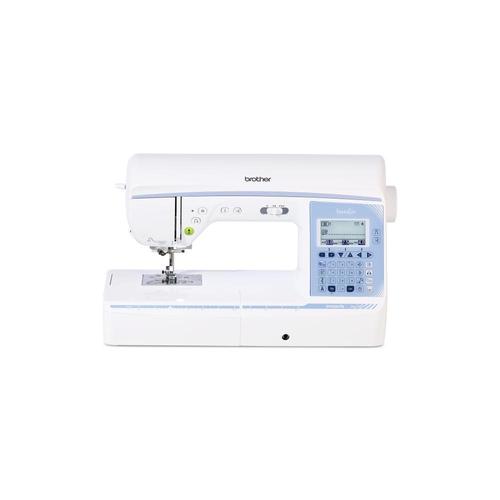 Masina de cusut Brother Innov-is NV1350, 182 tipuri de cusaturi, Ecran LCD intuitiv, Tensiune automata a firului superior, Control electronic viteza, 850 imp/min (Alb)