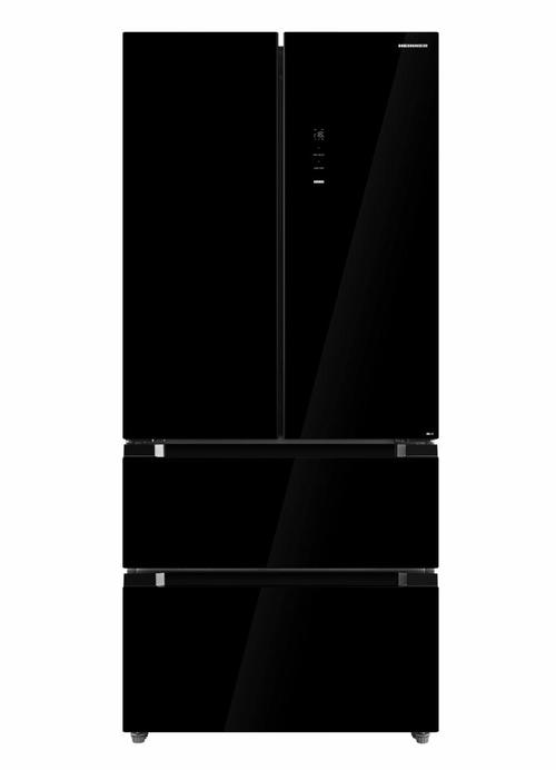 Combina frigorifica French Door HEINNER HCFD-M516INVHGBKE++, 516 l, Clasa E, No Frost, Compresor Inverter, Display LED Touch, Super racire si congelare, Alarma usa deschisa, H 189.8 cm (Sticla Neagra)