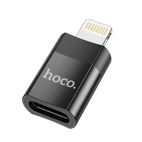 Adaptor Hoco UA17, mama USB-C la tata tip lightning, 2A, Negru