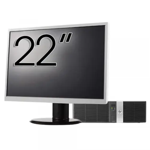 Pachet Calculator refurbished HP Retail System RP5810 SFF, Intel Core i5-4570S 2.90GHz, 8GB DDR3, 128GB SSD, 4 x Serial Port, 1 x 24 Volt USB, 3 x 12 Volt USB + Monitor 22"