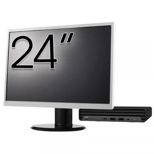 Calculator Sistem PC Refurbished Pachet Calculator refurbished HP EliteDesk 800 G6 Mini PC, Intel Core i5-10500T 2.30 - 3.80GHz, 8GB DDR4, 256GB SSD + Monitor 24"