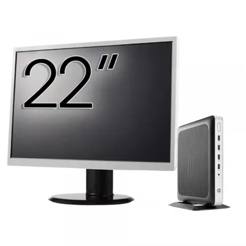 Calculator Sistem PC Refurbished Pachet PC refurbished HP T630 Thin Client, AMD GX-420GI 2.00GHz, 8GB DDR4, 128GB SSD + Monitor 22"