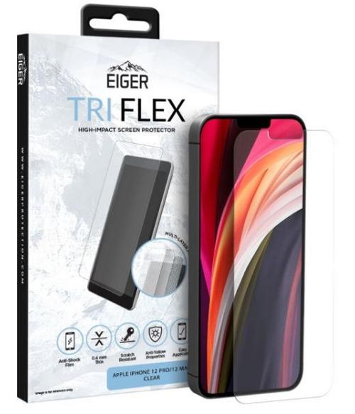 Folie Protectie Sticla Eiger EGSP00630 pentru iPhone 12 / 12 Pro (Transparent)