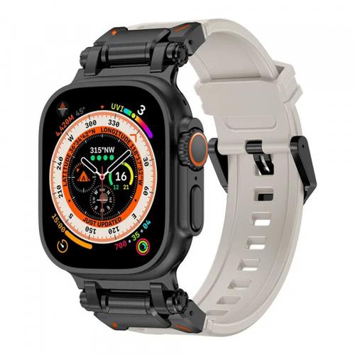 Curea Techsuit W064 pentru Apple Watch 49mm / 46mm / 45mm / 44mm / 42mm Series, Negru/Gri
