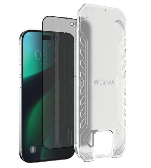 Folie sticla Devia Van Series Full Privacy pentru Apple iPhone 14 Pro Max, kit de montare (Negru)
