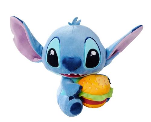 Jucarie de plus Disney Stitch cu un burger, 25 cm