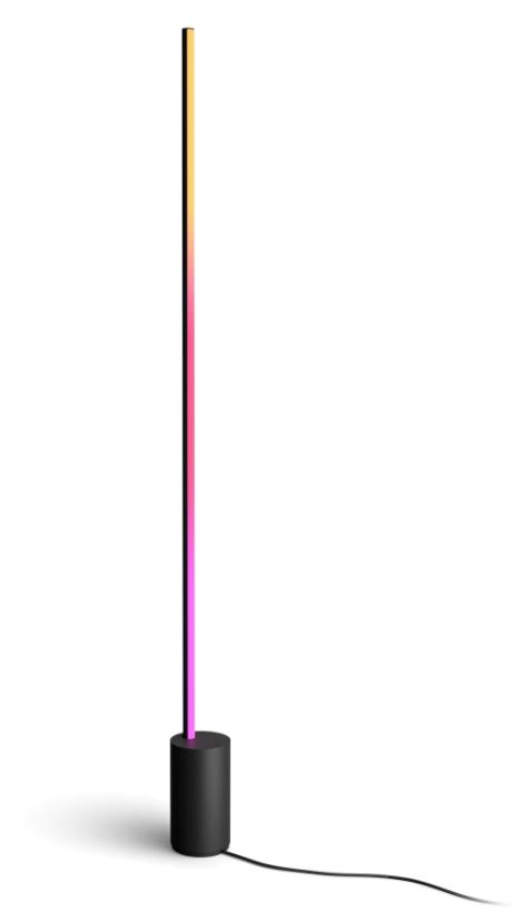 Lampadar LED RGB inteligent Philips Hue Gradient Signe floor, 29W, 2550 lm, lumina alba si colorata, IP20, 145.8 cm, Aluminiu (Negru)