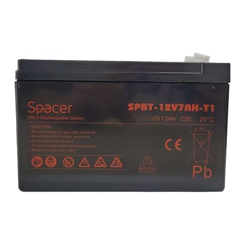Acumulator UPS SPACER 12V/7Ah, dimensiuni: 151x66x96mm, inaltime+terminal: 102mm, terminal F1(T1), pentru sisteme de securitate