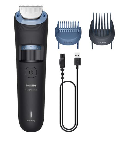 Aparat de tuns barba Philips Seria 3000 BT3665/15, Autonomie 80 minute, 40 marimi, Wet&Dry, Lame cu autoascutire (Negru)