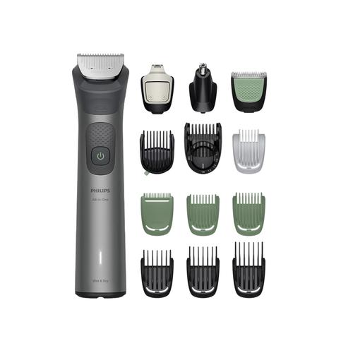 Aparat de tuns multifunctional Philips All-in-One Trimmer Seria 7000 MG7921/15, 15-in-1, 19 trepte taiere, Wet&Dry, Autonomie 120 minute, 15 atasamente (Gri)