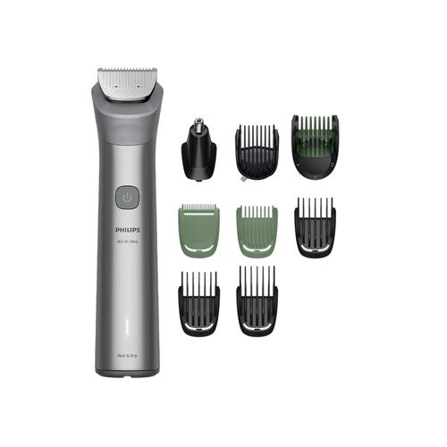 Aparat de tuns multifunctional 10 in 1 Philips Series 5000 MG5931/15, Acumulator, Autonomie 120 minute (Gri)