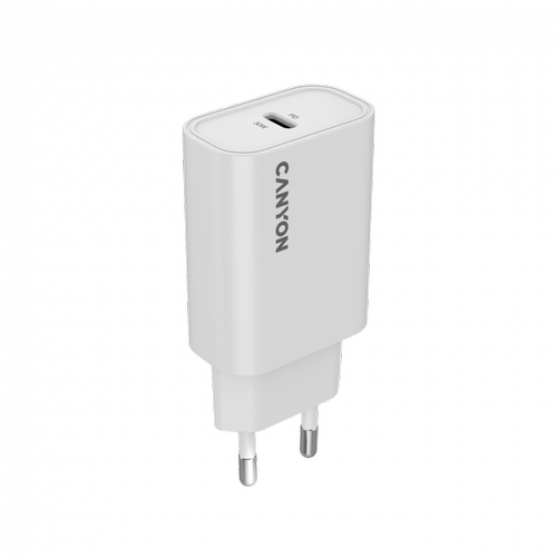 Incarcator retea CANYON CNE-CHA30CLW OnCharge 30CL, 30 W, 1x USB Type-C PD (Alb)