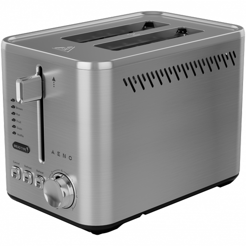 Prajitor mecanic de paine AENO ATS0003, 950 W, LED, 7 niveluri rumenire, 4 programe (Inox)
