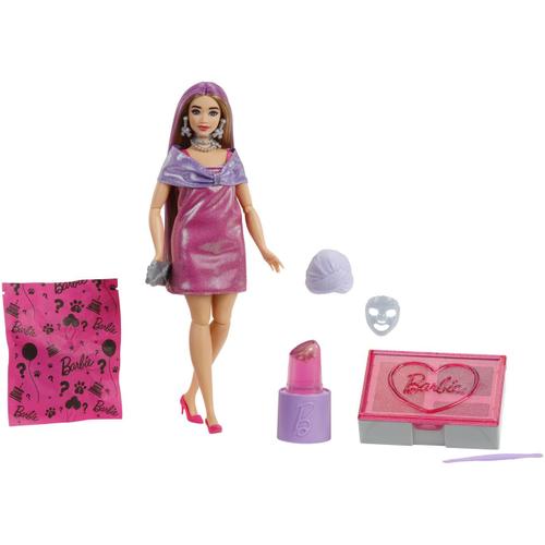 Papusa Barbie - Party Unboxed Reveal, cu rochie mov