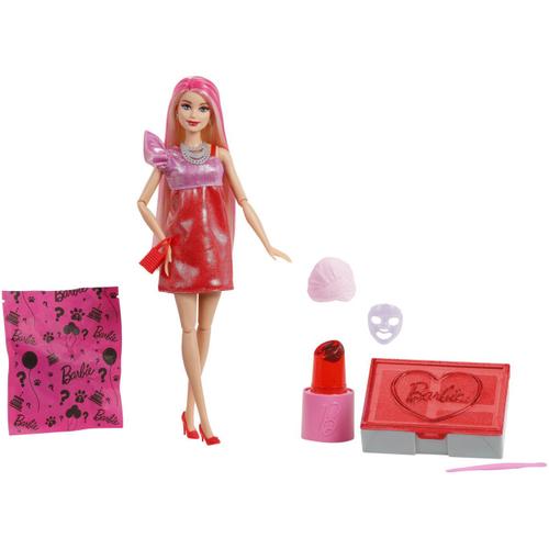 Papusa Barbie - Party Unboxed Reveal, cu rochie rosie