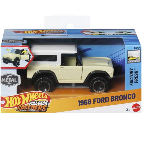 Masinuta Hot Wheels Pull Back - Ford Bronco 1966, 1:43