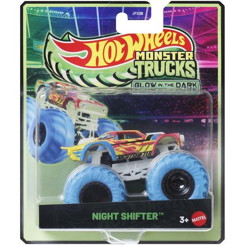 Masinuta Hot Wheels Monster Truck - Glow in the Dark, Night Shifter, scara 1:64
