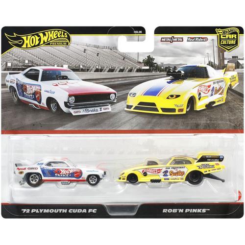 Set 2 masinute metalice Hot Wheels - Plymouth Cuda FC '72 si Rob'N Pinks, 1:64