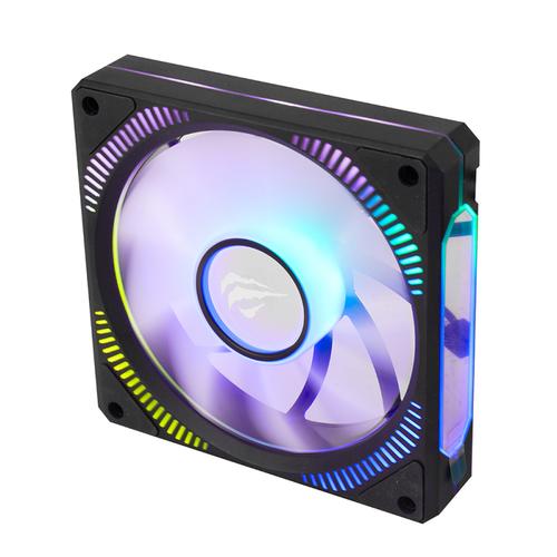 Ventilator HAVIT F2096, iluminare RGB, 1800RPM (Negru)