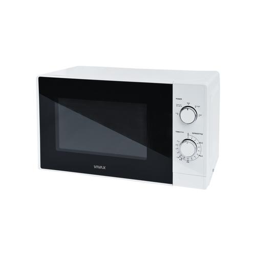 Cuptor cu microunde VIVAX MWO-2071W, Capacitate 20L, Putere 700W, Control mecanic, 5 niveluri de putere, Timer, Functie dezghetare dupa greutate, Geam sticla (Alb)