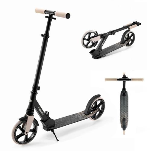 Trotineta copii KinderKraft Freely, Pliabila, Inaltime Reglabila, 5 Ani+, Maxim 100 kg, Bej/Negru