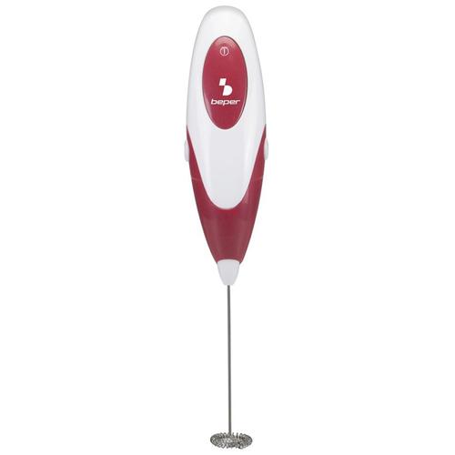 Mixer spuma de lapte Beper BP90349, Otel, Necesita 2 baterii AA (Alb/Rosu)
