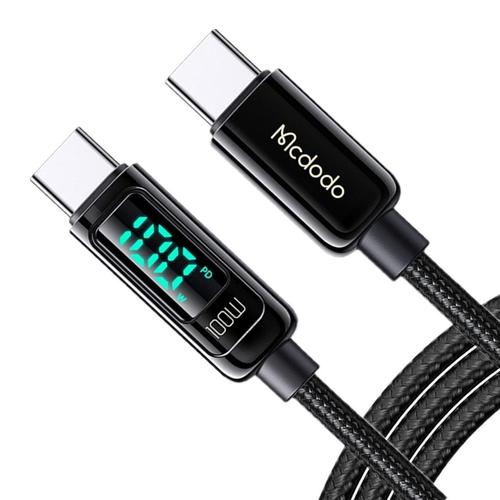Cablu de date Mcdodo Type-C la Type-C Digial Display, Super Fast Charging, 100W, 1.2m, Negru