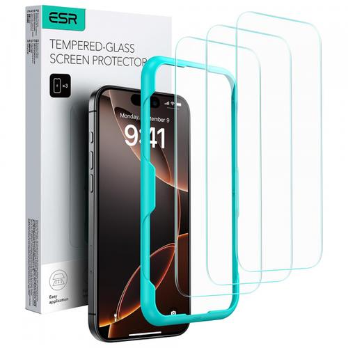 Folie de protectie Ecran ESR pentru Apple iPhone Air, Sticla Securizata, Full Glue, Set 3 bucati