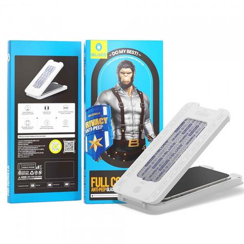 Folie de protectie Ecran Privacy Blueo Anti-Peep Applicator Pro pentru Apple iPhone 14 Pro Max, Sticla Securizata, Full Glue