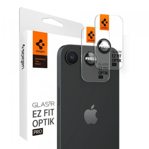 Folie de protectie Camera Spate Spigen GlastR EZ FIT Optik Pro pentru Apple iPhone 16e, Sticla Securizata, Set 2 bucati (Negru)