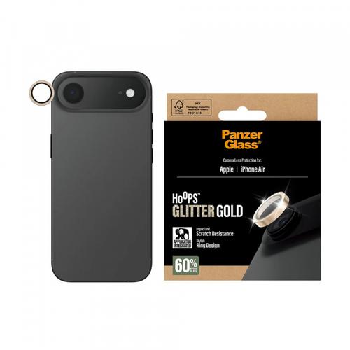 Folie de protectie Camera Spate PanzerGlass Hoops Glitter pentru Apple iPhone Air, Sticla Securizata, Aurie