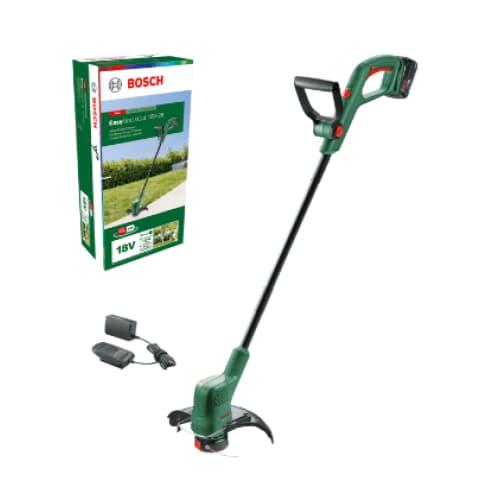 Trimmer de gazon cu acumulator BOSCH EasyGrassCut 18V-26, diametru de taiere 26 cm, fir taiere semiautomat, 2 x acumulatori PBA 18 V 2.0 Ah, incarcator AL 1810 CV