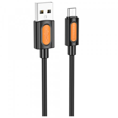 Cablu Date/Incarcare Borofone BX114 Silicone USB-A - microUSB, 18W, 1m (Negru)