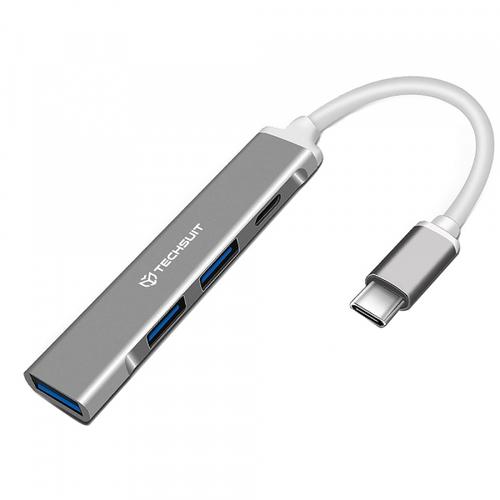 Hub USB-C Techsuit H18 PolarisBridge, 4in1 (Gri/Alb)