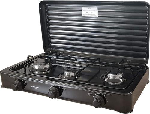 Plita de exterior MPM SMILE-KN-03/1KB, 3 Arzatoare (Negru)