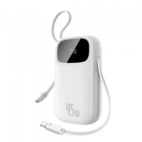 Baterie Externa Baseus EnerFill FC31 Qpow 3, 10000mAh, 45W, QC + PD, 1 x Lightning - 1 x USB-A - 2 x USB-C, E0028C01 (Alb)