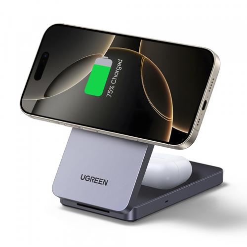 Incarcator Retea Wireless UGREEN W528 2in1, 20W, 1.67A (Negru)