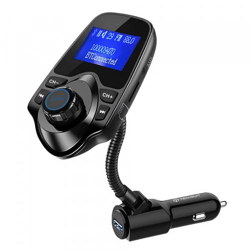 Modulator FM Bluetooth Techsuit MFM4, 1 x USB-A, 1 x 3.5mm, 1 x microSD, Negru