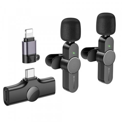 Lavaliera Borofone BFK12 Trophy, USB-C / Lightning, Set 2 bucati, Negru