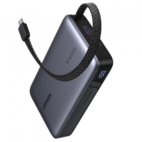 Baterie Externa UGREEN PB550, 20000mAh, 67W, QC + PD, 1 x USB-A - 2 x USB-C (Gri)