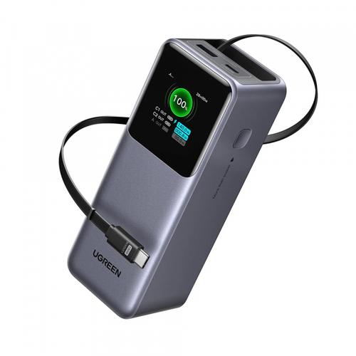 Baterie Externa UGREEN PB726 (55987B), 20000mAh, 165W, QC + PD, 1 x USB-A - 2 x USB-C (Gri)