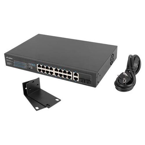 Switch Lanberg RSFE-16P-2C-250, 16 porturi, PoE+