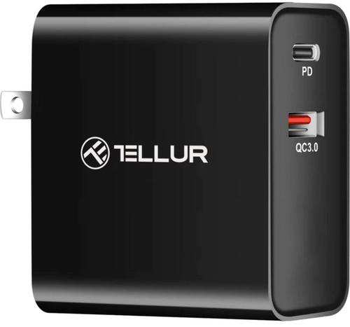 Incarcator retea Tellur PDHC1 48W PD30W + QC3.0, 3 adaptoare priza (US, EU, UK) (Negru)