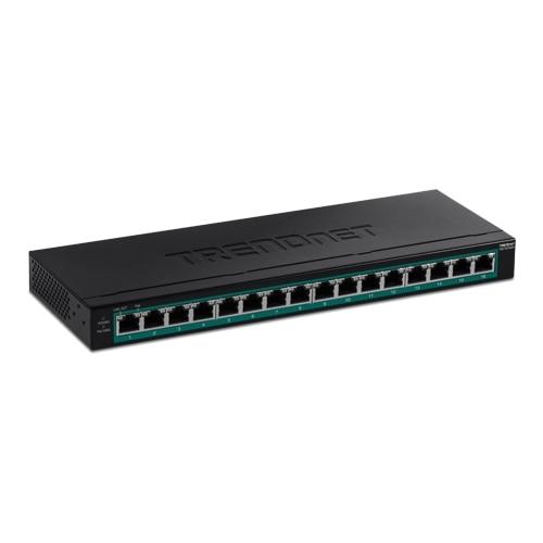 Switch TRENDnet TPE-TG160H, 16 porturi, Gigabit, PoE/PoE+, 123W